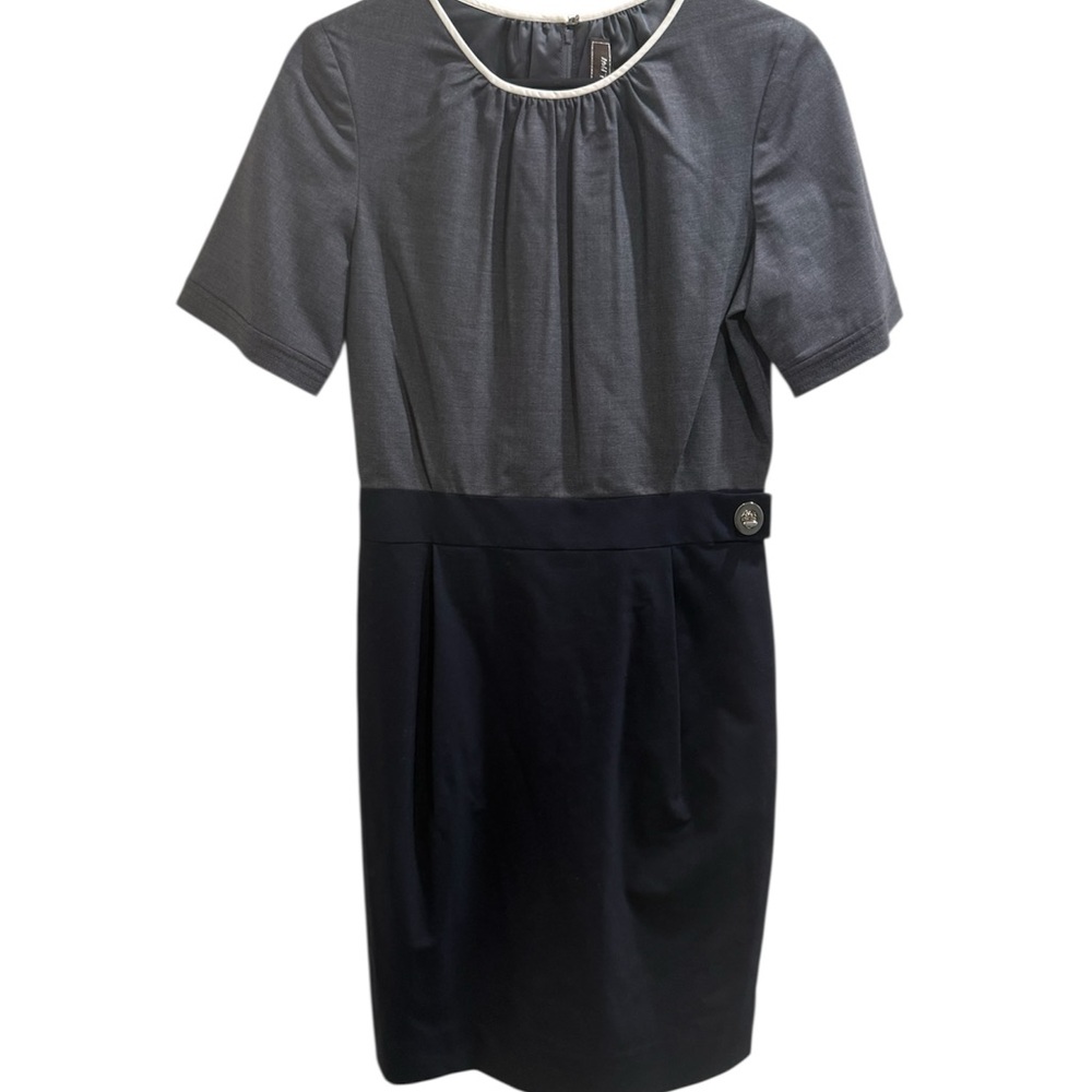 Coach 1941 Wool Sheath Dress Gray Navy Work Office Career Size 4 - Picture 6 of 8